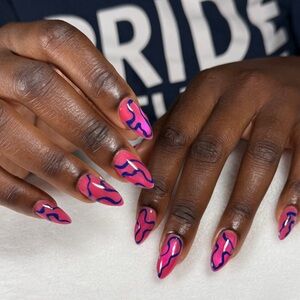 Custom gel press-on nails made by artisan set